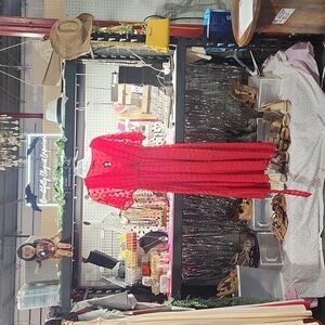 Bright Red puff dress by Niay in size small